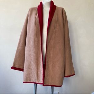 Neiman Marcus Exclusive | Vintage Two-Tone Merino Wool Cardigan Sweater Coat